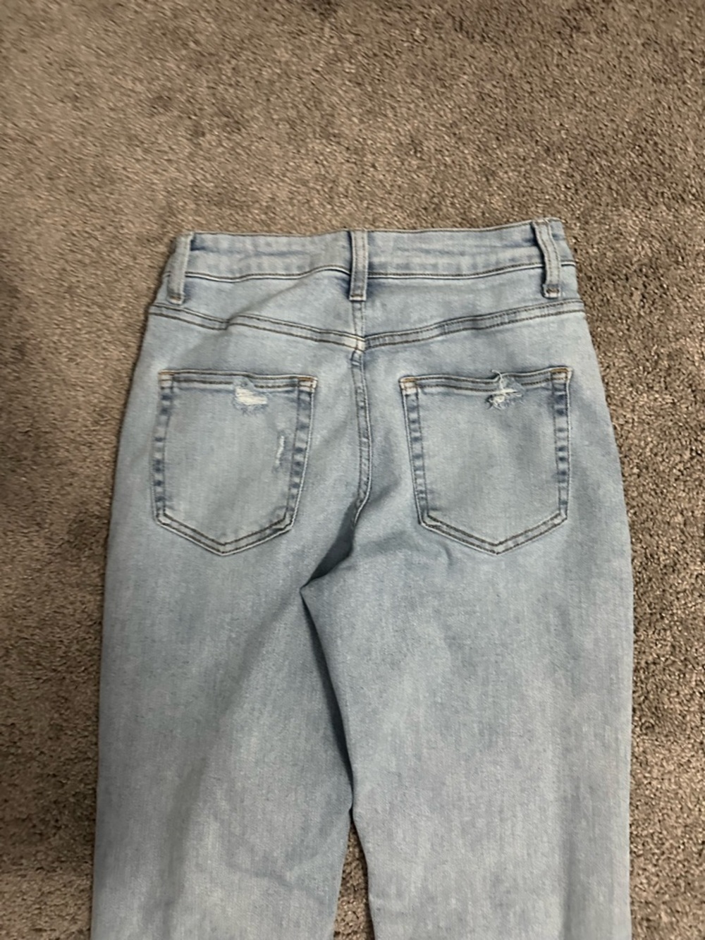 Lovervet Light Wash Straight Leg Jeans Frayed Hem Casual Chic Sz 27 - Picture 5 of 9